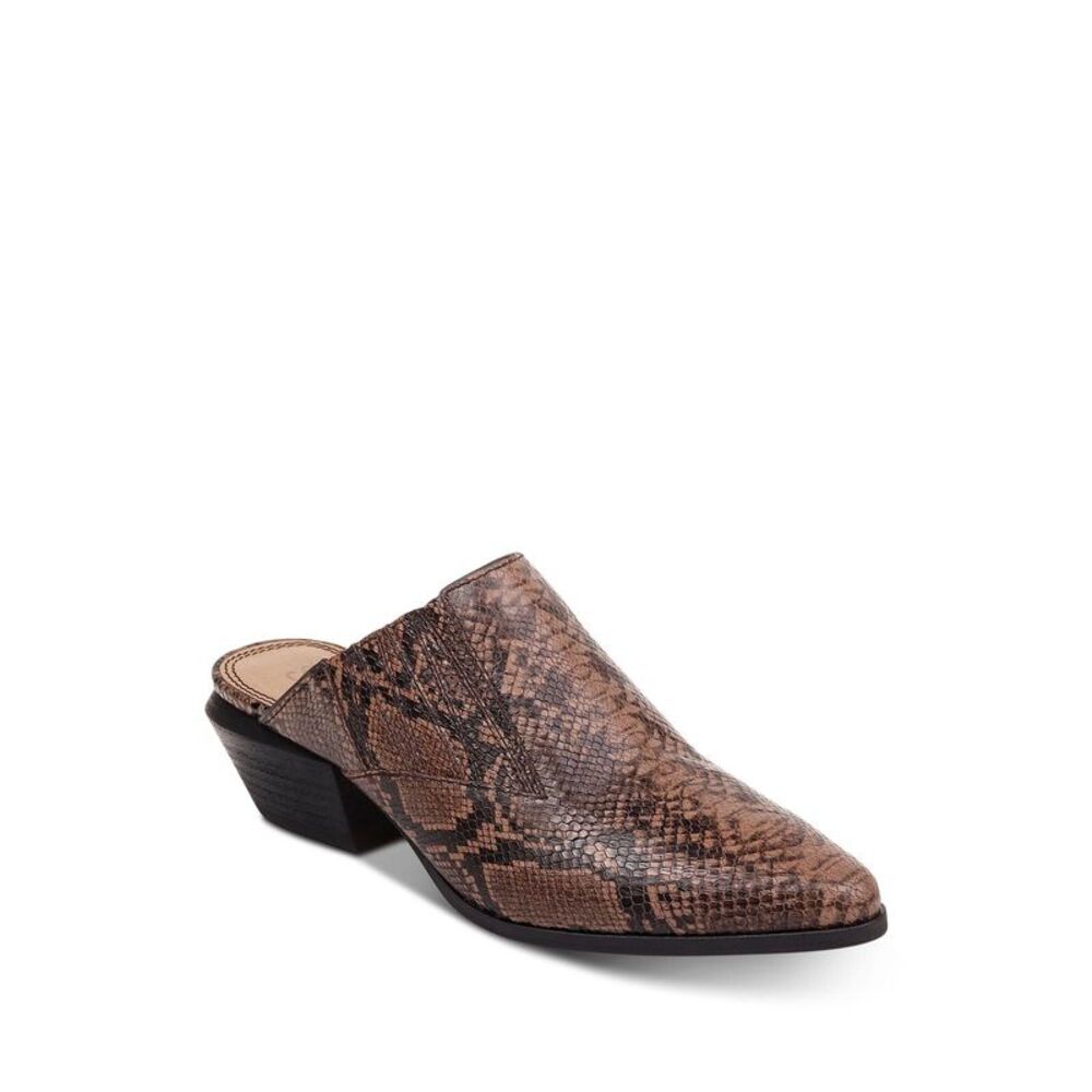 SPLENDID Womens Brown Snakeskin Print Hailee 2 Slip On Heeled Mules Shoes 8 M